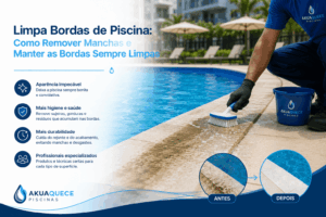 Profissional limpa bordas de piscina